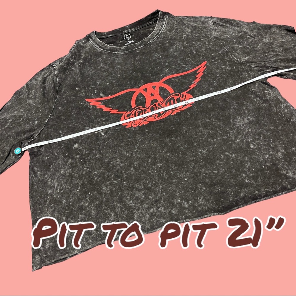 NWOT Nordstrom T&B brand Aerosmith long sleeved cropped t-shirt. Size M 🎸 - Picture 8 of 9